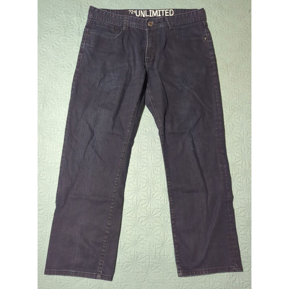 Ecko Unltd Jeans 72+ Unlimited Slim Straight 36x30 Dark Wash Skater Streetwear